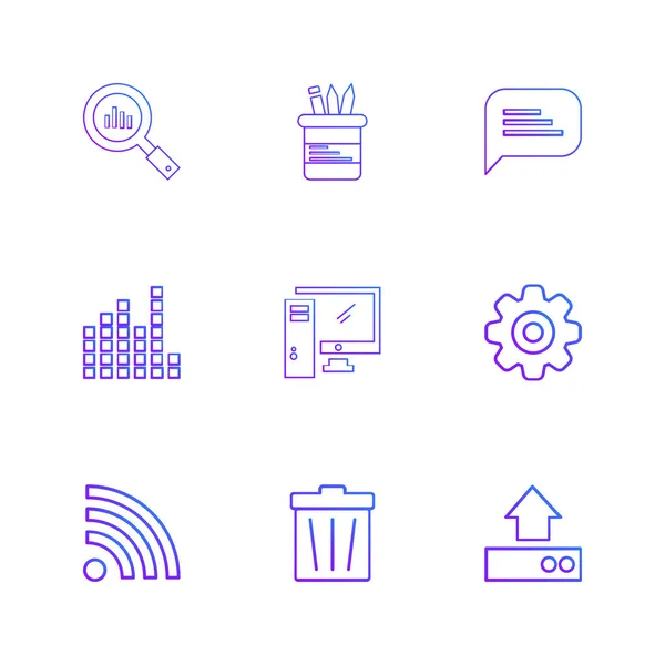 Different Minimalistic Flat Vector App Icons — Stock Vector