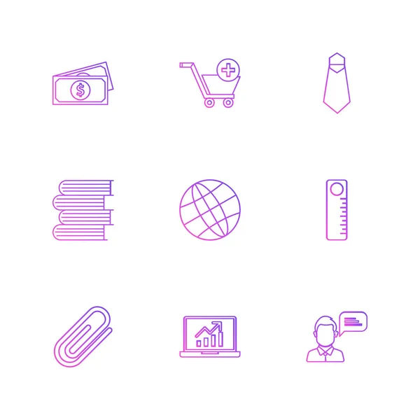 Colección Vectorial Iconos Diseño Plano Creativo Negocios — Vector de stock