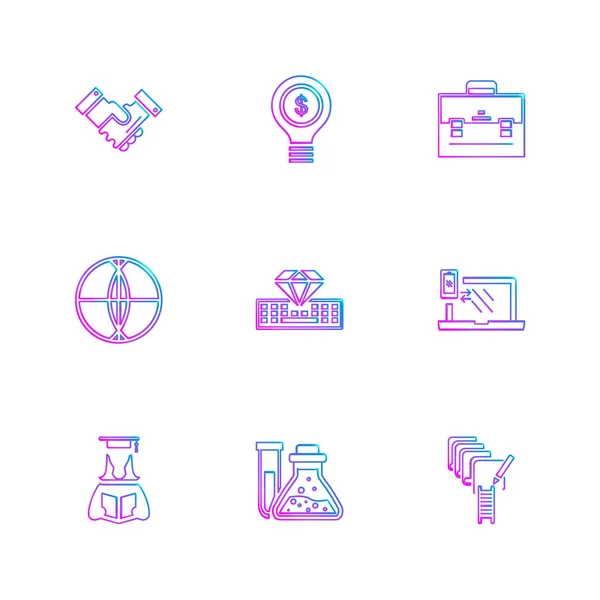 Conjunto Varios Iconos Aplicaciones Vectoriales — Vector de stock