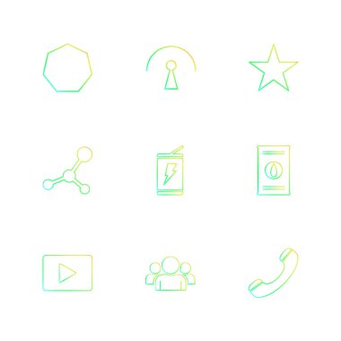 minimalist düz vektör app simgeleri beyaz arka plan üzerinde 