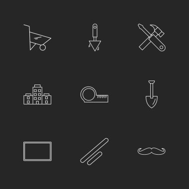 farklı minimalist düz vektör app simgeler siyah arka plan üzerine
