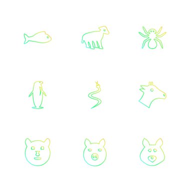 Farklı minimalist düz vektör app simgeleri