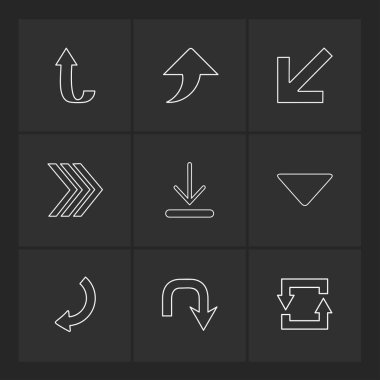 Farklı minimalist düz vektör app simgeleri