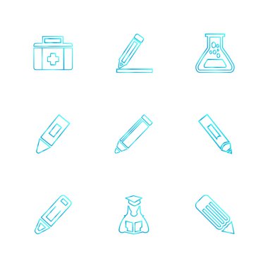 minimalist düz vektör app simgeleri beyaz arka plan üzerinde