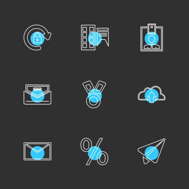 Farklı minimalist düz vektör app simgeleri