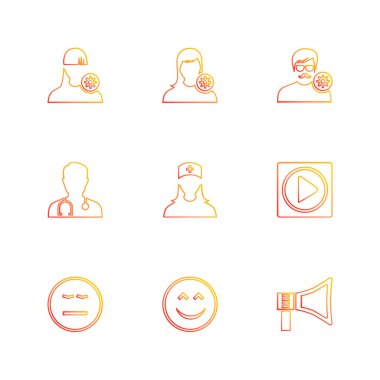 Farklı minimalist düz vektör app simgeleri