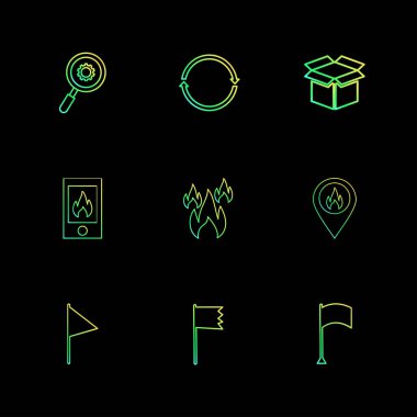 Farklı minimalist düz vektör app simgeleri