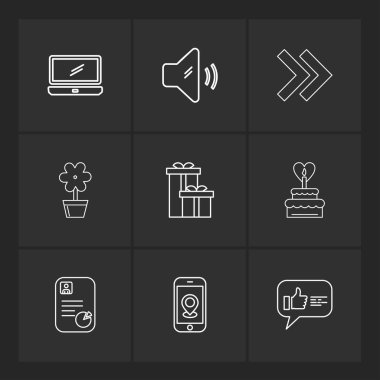 Farklı minimalist düz vektör app simgeleri