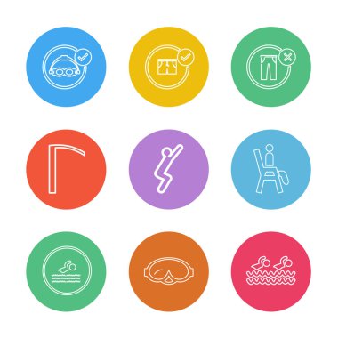 Beyaz arka plan üzerinde farklı minimalist düz vektör app simgeleri