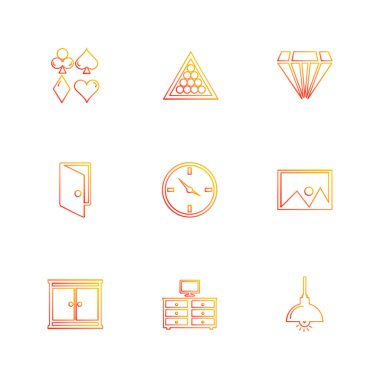 Farklı minimalist düz vektör app simgeleri