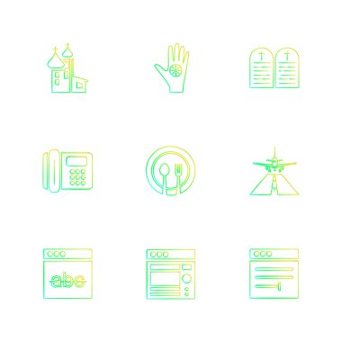 beyaz zemin üzerine minimalist düz vektör app simge kümesi