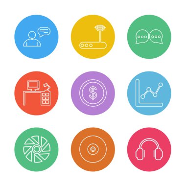 minimalist düz vektör app simgeleri beyaz arka plan üzerinde 