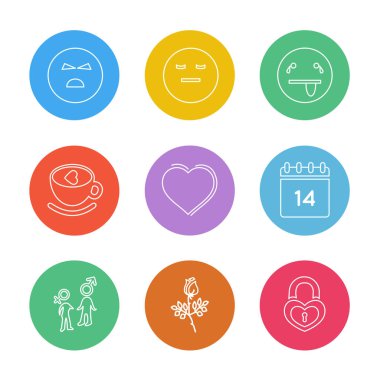 Farklı minimalist düz vektör app simgeleri