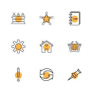 Beyaz arka plan üzerinde farklı minimalist düz vektör app simgeleri