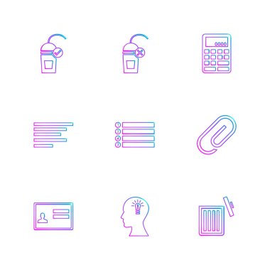 Farklı minimalist düz vektör app simgeleri