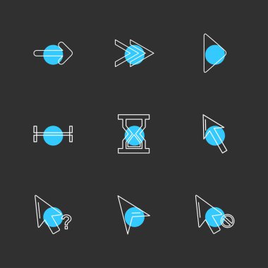 farklı minimalist düz vektör app simgeler siyah arka plan üzerine