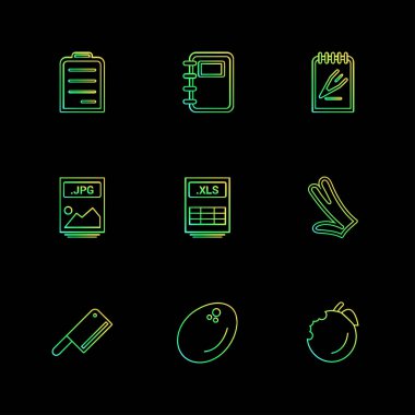 Farklı minimalist düz vektör app simgeleri