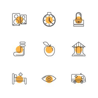 minimalist düz vektör app simge kümesi