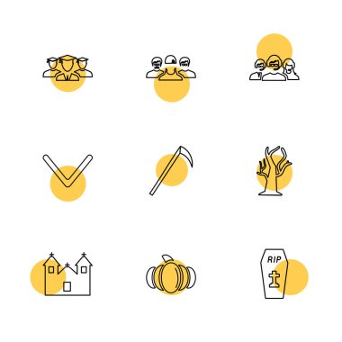 Farklı minimalist düz vektör app simgeleri