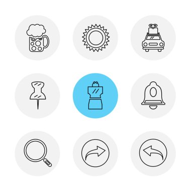 minimalist düz vektör app simgeleri beyaz arka plan üzerinde