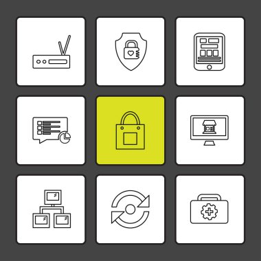 minimalist düz vektör app simgeleri beyaz arka plan üzerinde