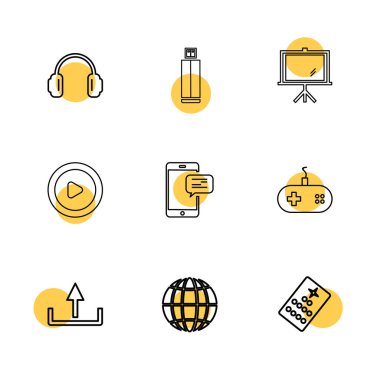 Farklı minimalist düz vektör app simgeleri