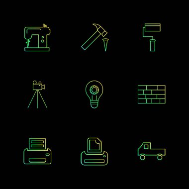 Farklı minimalist düz vektör app simgeleri