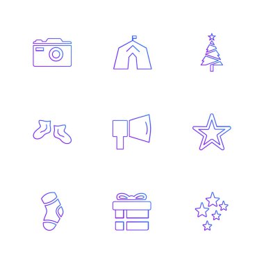 Beyaz arka plan üzerinde farklı minimalist düz vektör app simgeleri