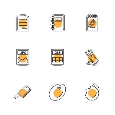 minimalist düz vektör app simgeleri beyaz arka plan üzerinde 