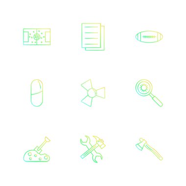 minimalist düz vektör app simgeleri beyaz arka plan üzerinde