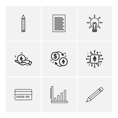 Farklı minimalist düz vektör app simgeleri