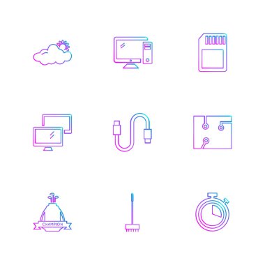 Farklı minimalist düz vektör app simgeleri