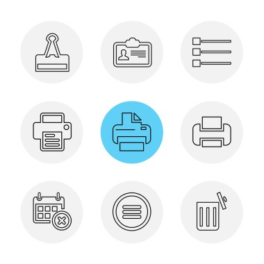 Farklı minimalist düz vektör app simgeleri