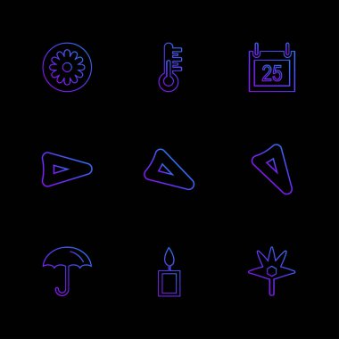 Farklı minimalist düz vektör app simgeleri