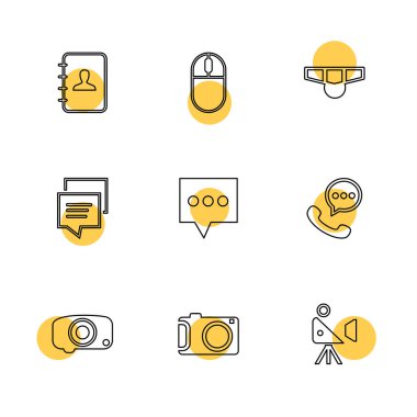 Farklı minimalist düz vektör app simgeleri