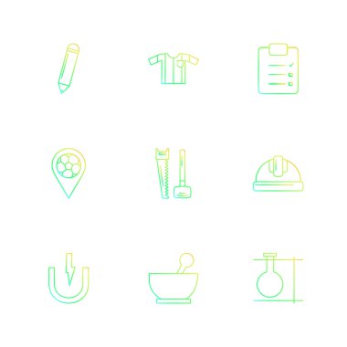 Beyaz arka plan üzerinde farklı minimalist düz vektör app simgeleri