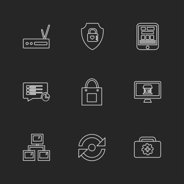 Farklı minimalist düz vektör app simgeleri