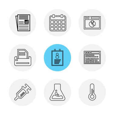 Beyaz arka plan üzerinde farklı minimalist düz vektör app simgeleri