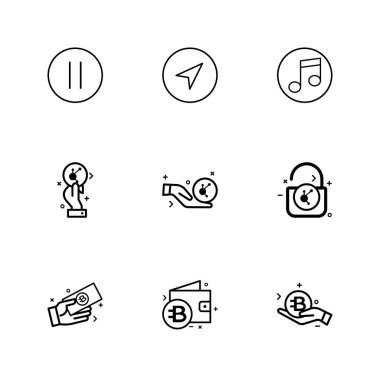 Farklı minimalist düz vektör app simgeleri