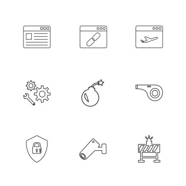 Farklı minimalist düz vektör app simgeleri