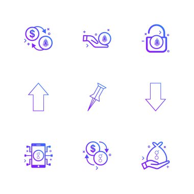 Farklı minimalist düz vektör app simgeleri