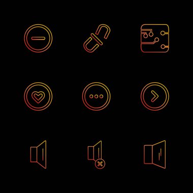 Farklı minimalist düz vektör app simgeleri