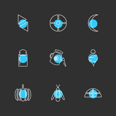 Farklı minimalist düz vektör app simgeleri