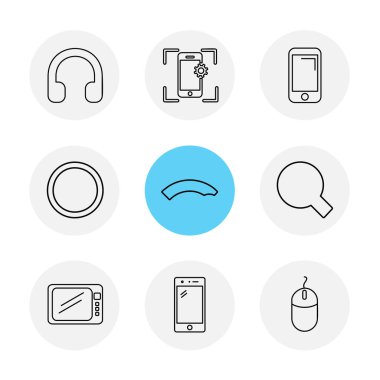 minimalist düz vektör app simge kümesi