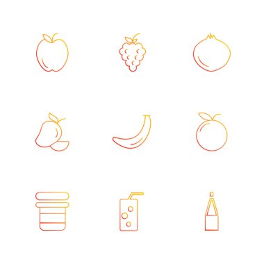 Farklı minimalist düz vektör app simgeleri