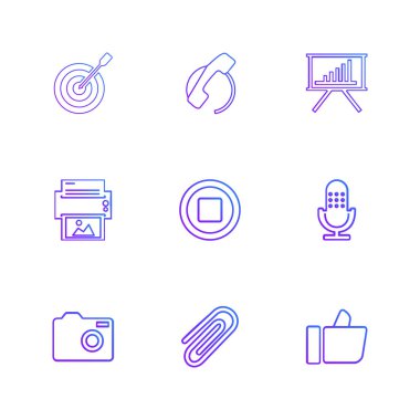 Farklı minimalist düz vektör app simgeleri