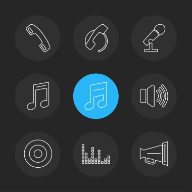 Farklı minimalist düz vektör app simgeleri