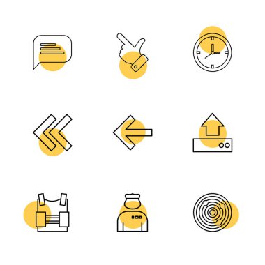 Beyaz arka plan üzerinde farklı minimalist düz vektör app simgeleri