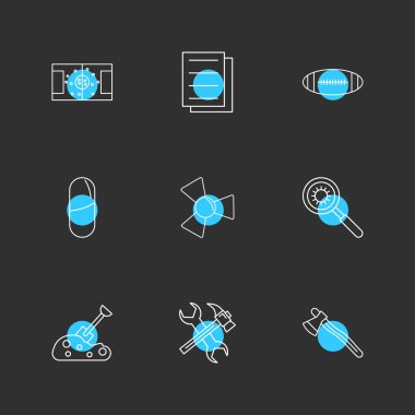 Farklı minimalist düz vektör app simgeleri