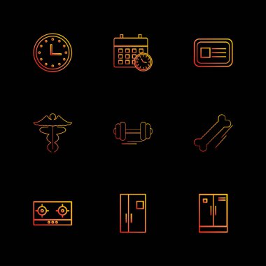 Farklı minimalist düz vektör app simgeleri
